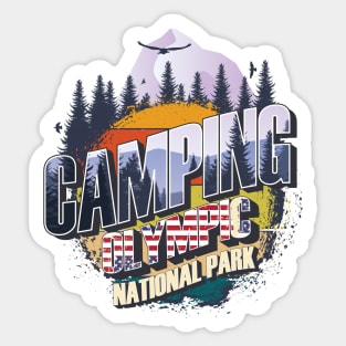 Camping Olympic National Park Vintage USA Best gift for campers Adventure outdoor Sticker